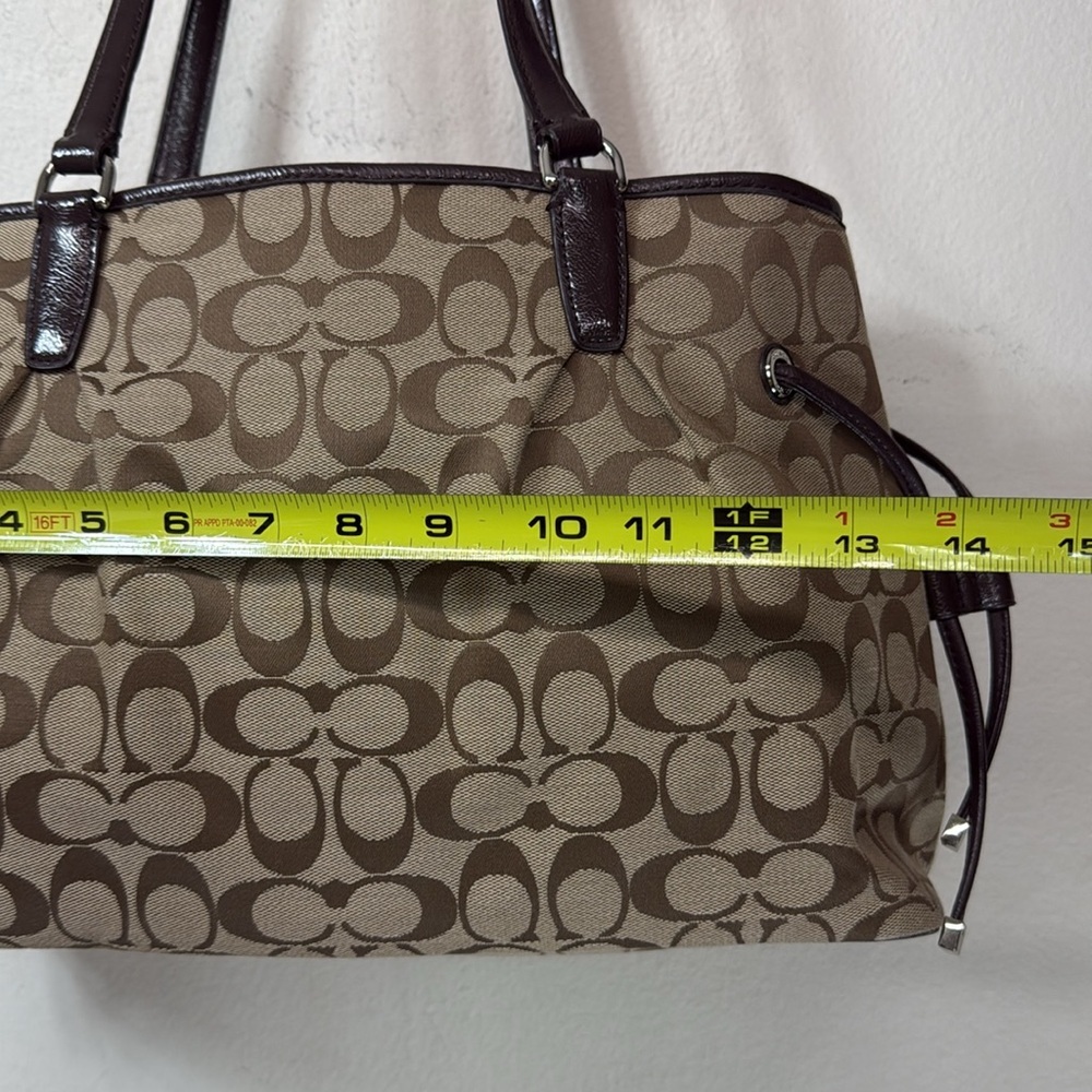 (X2) Coach, Brown shoulder bag with signature founded in 1941 - Picture 8 of 15